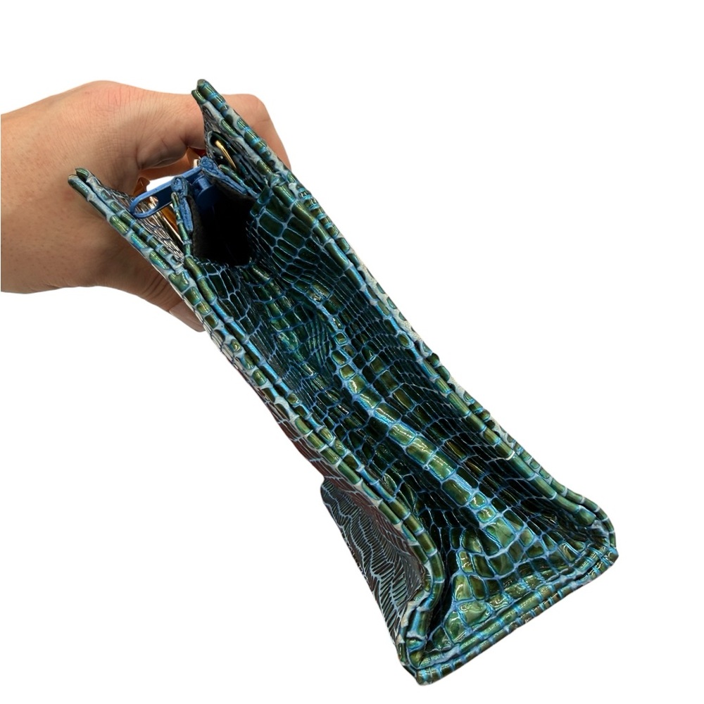 Bellini Blue & Green Crocodile Pattern Handbag - Picture 8 of 11